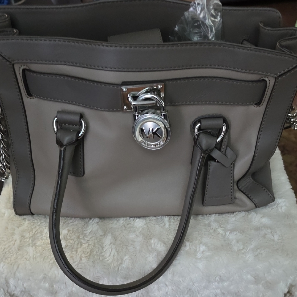Michael Kors Taupe and Gray Satchel